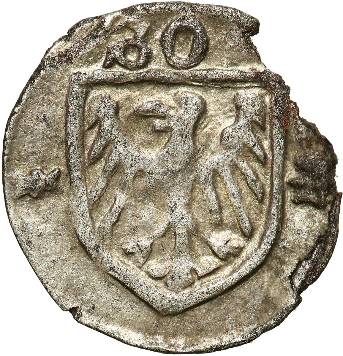 Śląsk, Księstwo Cieszyńskie. Bolesław I (1410-1431). Halerz około 1430, Cieszyn - RZADKI